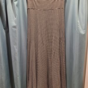 Lularoe Maxi Skirt Extra Small XS Black Gray Yoga Band A-Line